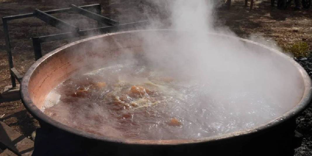 Bağlardan toplanıp, imece usulü sıkılıyor! Kazan kazan kaynıyor, litresi 500 liraya satılıyor 4